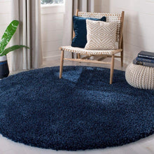 Load image into Gallery viewer, Royal Blue Plain - Premium Round Shaggy Rug