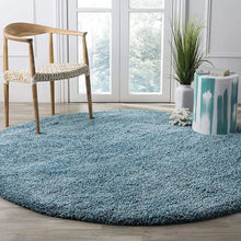 Load image into Gallery viewer, Turquoise Plain - Premium Round Shaggy Rug