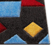 Load image into Gallery viewer, Gray with Red Multi 3D Cut Collection Classical Look Shaggy Carpet