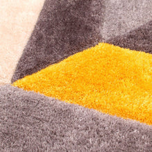 Load image into Gallery viewer, Gray with Yellow 3D Cut Collection Classical Look Shaggy Carpet/Rug