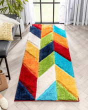 Load image into Gallery viewer, Rainbow Multicolor 3D Cut Collection Classical Shaggy Carpet