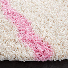 Load image into Gallery viewer, Pink & Ivory - Premium Soft  Round Shaggy Rug