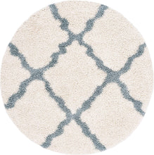 Load image into Gallery viewer, Turquoise & Ivory - Premium Soft Round Shaggy Rug