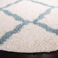 Load image into Gallery viewer, Turquoise & Ivory - Premium Soft Round Shaggy Rug