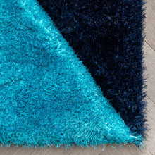 Load image into Gallery viewer, Aqua with Blue 3D Cut Collection Classical Shaggy Carpet