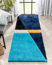 Load image into Gallery viewer, Aqua with Blue 3D Cut Collection Classical Shaggy Carpet