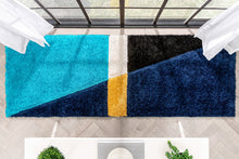 Load image into Gallery viewer, Aqua with Blue 3D Cut Collection Classical Shaggy Carpet