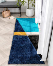 Load image into Gallery viewer, Aqua with Blue 3D Cut Collection Classical Shaggy Carpet
