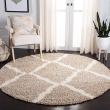 Load image into Gallery viewer, Beige  & Ivory - Premium Soft  Round Shaggy Rug