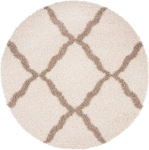 Load image into Gallery viewer, Ivory & Beige - Premium Soft Round Shaggy Rug