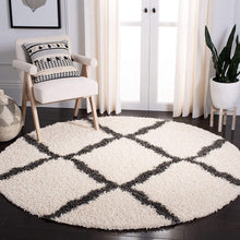 Load image into Gallery viewer, Grey & Ivory - Premium Soft Round Shaggy Rug