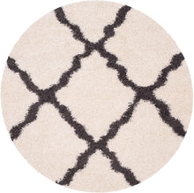 Load image into Gallery viewer, Grey & Ivory - Premium Soft Round Shaggy Rug
