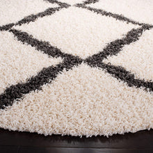 Load image into Gallery viewer, Grey & Ivory - Premium Soft Round Shaggy Rug