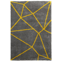 Load image into Gallery viewer, Yellow & Silver Premium Modern Shaggy Rug