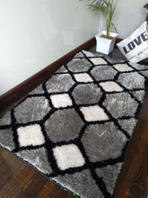 Load image into Gallery viewer, Stylish Gray Multi Design Shag Rug