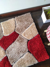 Load image into Gallery viewer, Stylish Red Stone Beige Multi Design Shag Rug