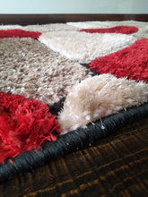 Load image into Gallery viewer, Stylish Red Stone Beige Multi Design Shag Rug