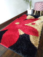Load image into Gallery viewer, Stylish Red Flower Beige Multi Design Shag Rug