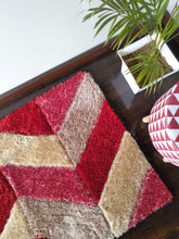 Load image into Gallery viewer, Stylish Red Beige Multi Design Shag Rug