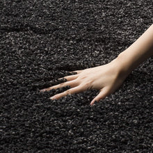 Load image into Gallery viewer, Black Plain Beautiful Micro Soft Shag Rug