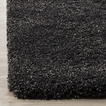 Load image into Gallery viewer, Black Plain Beautiful Micro Soft Shag Rug