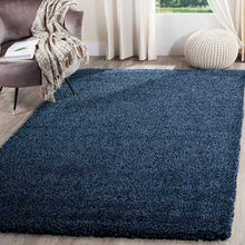 Load image into Gallery viewer, Navy Blue Plain Beautiful Micro Soft Shag Rug
