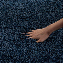Load image into Gallery viewer, Navy Blue Plain Beautiful Micro Soft Shag Rug