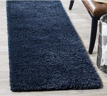 Load image into Gallery viewer, Navy Blue Plain Beautiful Micro Soft Shag Rug