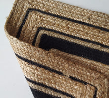 Load image into Gallery viewer, Braided Natural Jute & Black Cotton Bedside Runner