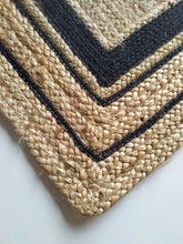 Load image into Gallery viewer, Braided Natural Jute & Black Cotton Bedside Runner