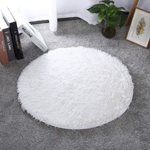 Load image into Gallery viewer, Plain White - Premium Soft  Round Shaggy Rug