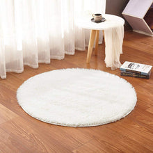 Load image into Gallery viewer, Plain White - Premium Soft  Round Shaggy Rug