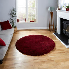 Load image into Gallery viewer, MAROON Plain  - Premium Round Shaggy Rug
