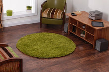 Load image into Gallery viewer, Green Plain  - Premium Round Shaggy Rug