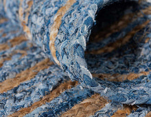 Load image into Gallery viewer, Braided Jute & Denim Oval Collection Classic Hand Woven Area Rug