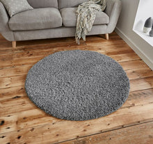 Load image into Gallery viewer, Silver Plain  - Premium Round Shaggy Rug