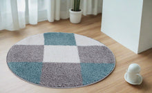 Load image into Gallery viewer, Sky With Grey - Premium Round Shaggy Rug