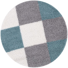 Load image into Gallery viewer, Sky With Grey - Premium Round Shaggy Rug