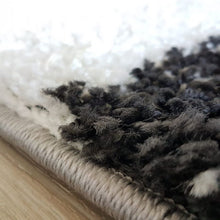 Load image into Gallery viewer, Black with Grey - Premium Round Shaggy Rug