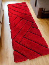 Load image into Gallery viewer, Red 3D Multi Premium Modern Shaggy Rug
