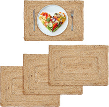 Load image into Gallery viewer, Beige Natural  Jute Hand Braided Table Mat - 13” x 19 " inch
