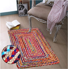 Load image into Gallery viewer, Multi color Braided Natural Jute &amp; Multi Cotton Bedside Runner
