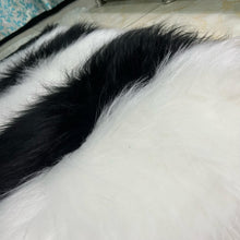 Load image into Gallery viewer, Black &amp; White Bedside Faux Fur Runner, Luxury Fluffy Runner
