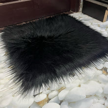 Load image into Gallery viewer, Black Faux Fur Mat, Luxury Fluffy Area Rug - 2x2 feet
