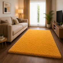 Load image into Gallery viewer, Premium Microfiber Shaggy Area Rug – Ultra-Soft Yellow Solid Shag Carpet Floor Mat
