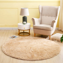 Load image into Gallery viewer, Cream Plain - Premium Round Shaggy Rug
