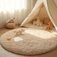 Load image into Gallery viewer, Cream Plain - Premium Round Shaggy Rug
