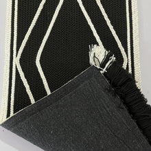 Load image into Gallery viewer, Luxurious Microfiber Braided Runner Black with white - 2 Feet x 5 Feet
