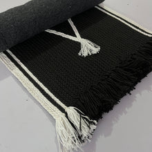Load image into Gallery viewer, Luxurious Microfiber Braided Runner Black with white - 2 Feet x 5 Feet
