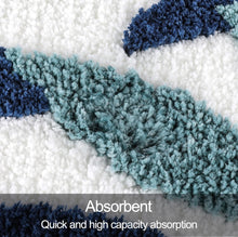Load image into Gallery viewer, Super Soft Anti Skid (40x60 cm) Microfiber Mat for Bathroom/Bedroom/Kitchen - Blue Leaf
